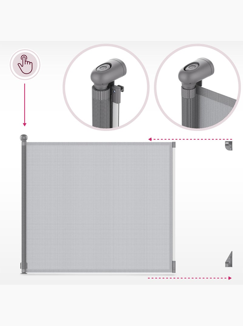 Moby-system safeguard barriera di sicurezza retrattile per bambini e animali Grigio - Kiabi