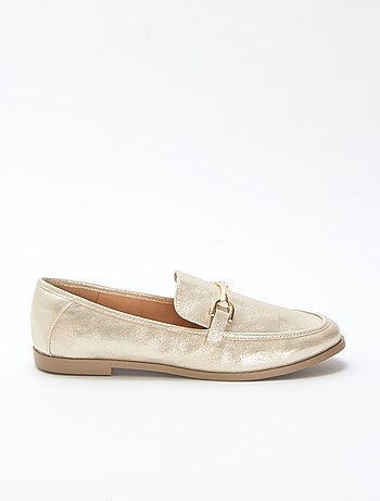 Mocassini argentati e glitterati