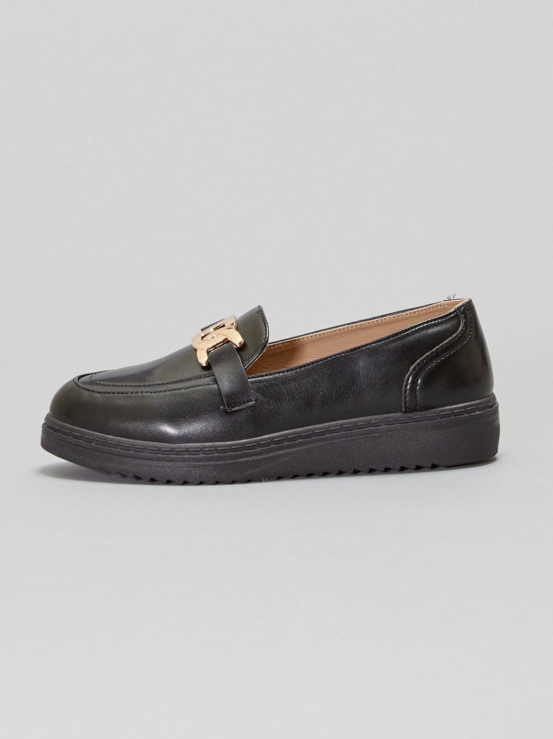 Mocassini con fibbia dorata nero - Kiabi