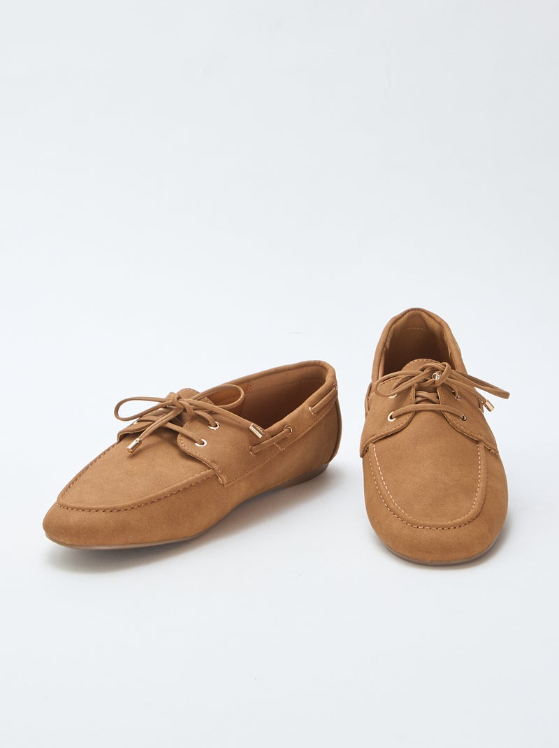 Mocassini con lacci Marrone - Kiabi