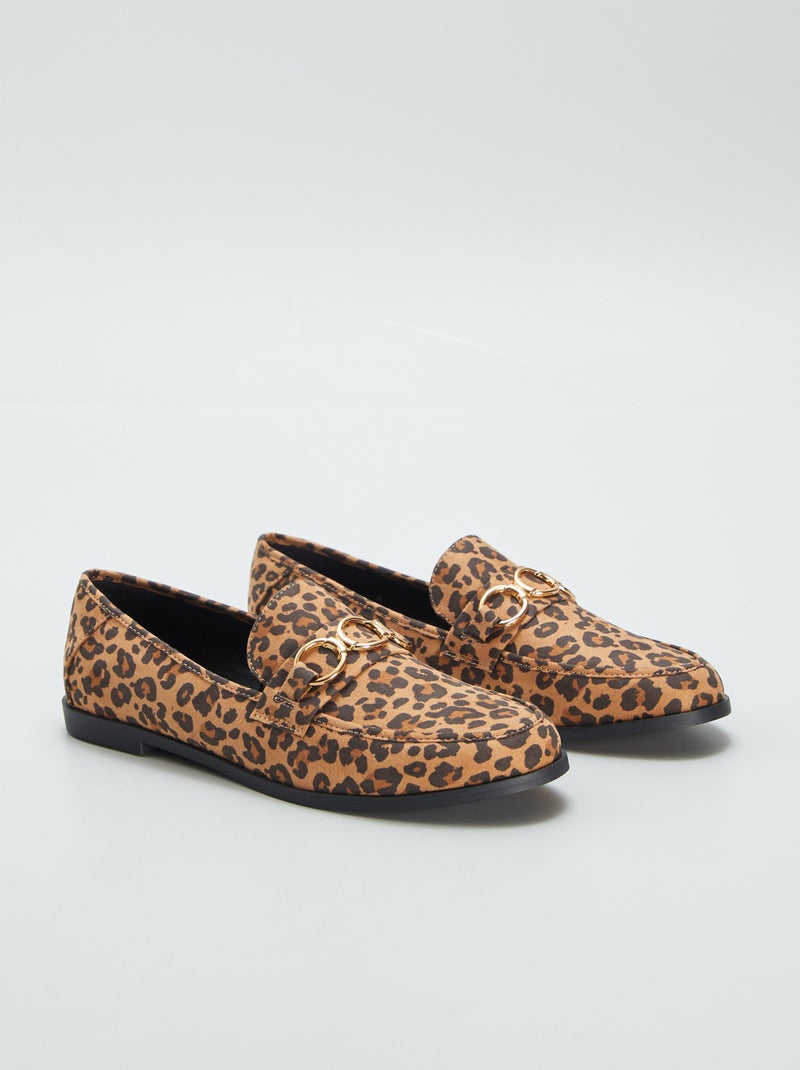 Mocassini con suola bassa e stampa leopardata NERO - Kiabi