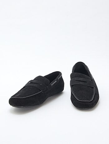 Mocassini da barca in ecopelle scamosciata tinta unita