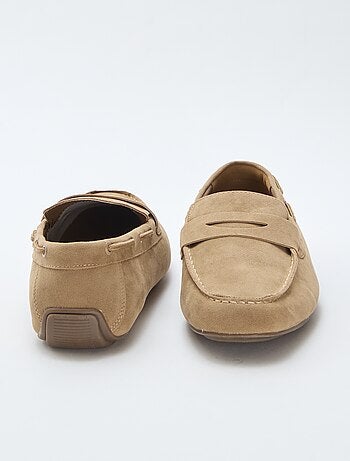 Mocassini da barca in ecopelle scamosciata tinta unita