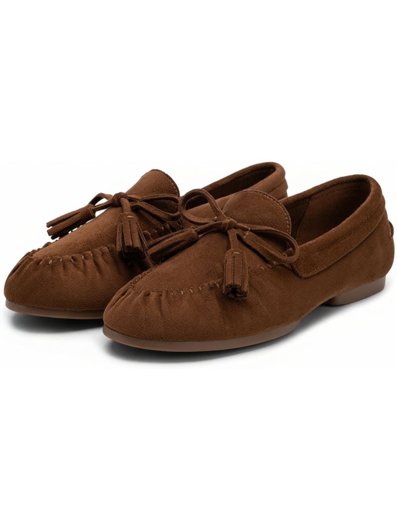 Mocassini donna bobo chic nodo pampille camoscio sintetico ozabi Cognac - Kiabi