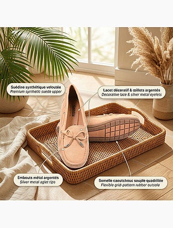 Mocassini Donna Lacci Camoscio Bobo Chic 3 Colori OZABI