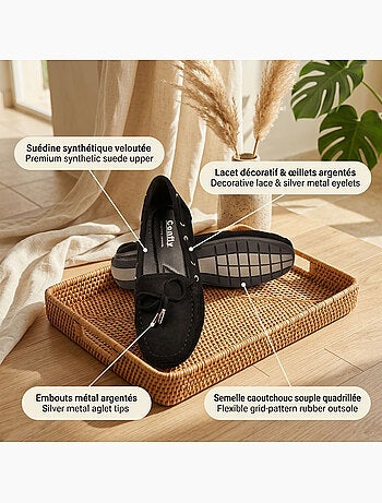 Mocassini Donna Lacci Camoscio Bobo Chic 3 Colori OZABI