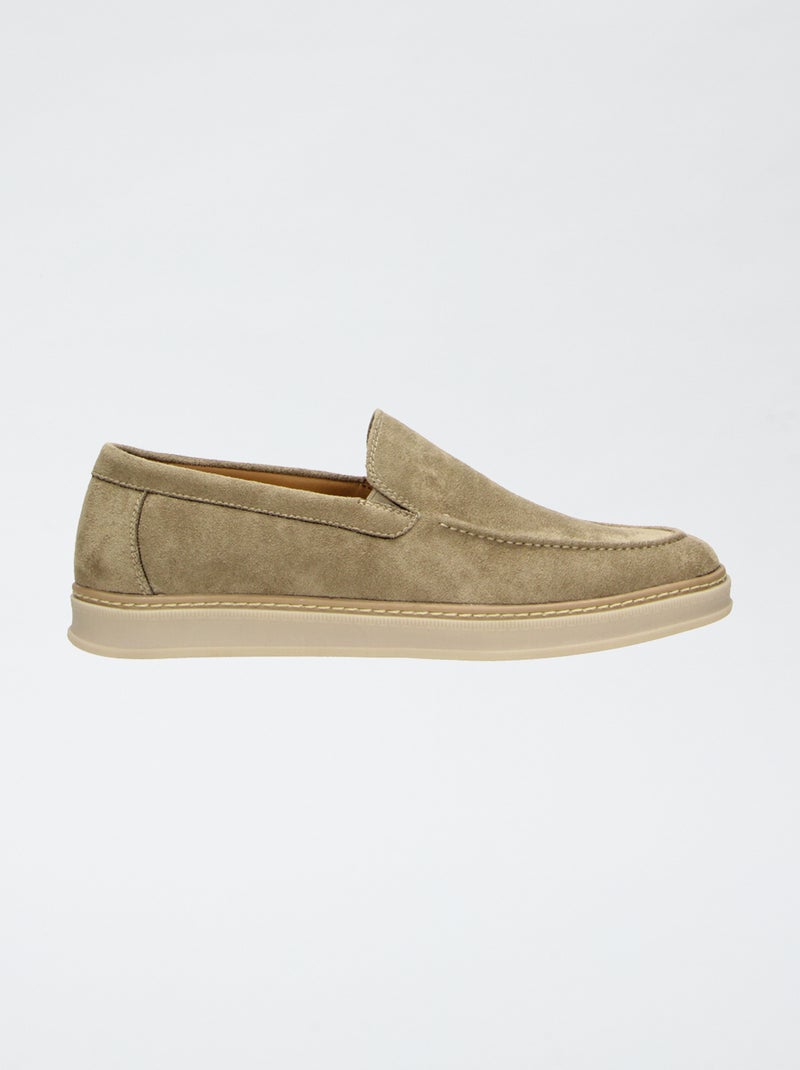 Mocassini in ecopelle scamosciata Beige - Kiabi