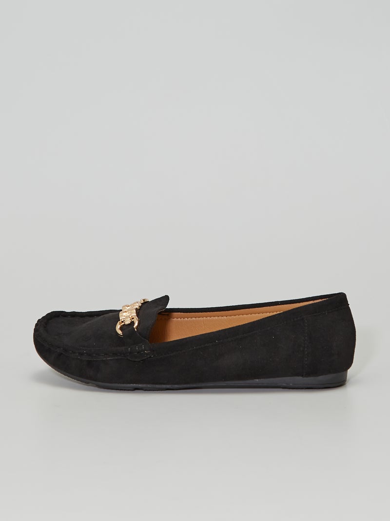 Mocassini in finto camoscio nero - Kiabi