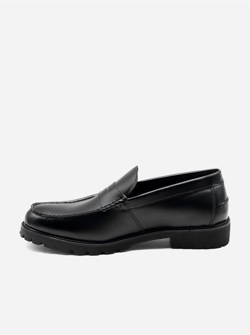 Mocassini in pelle - Uomo Nero - Kiabi