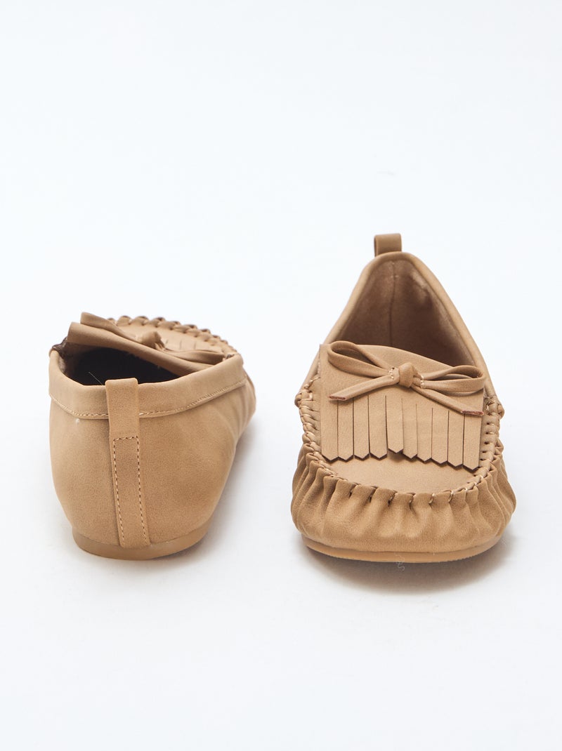 Mocassini in simil suede con frange Beige - Kiabi