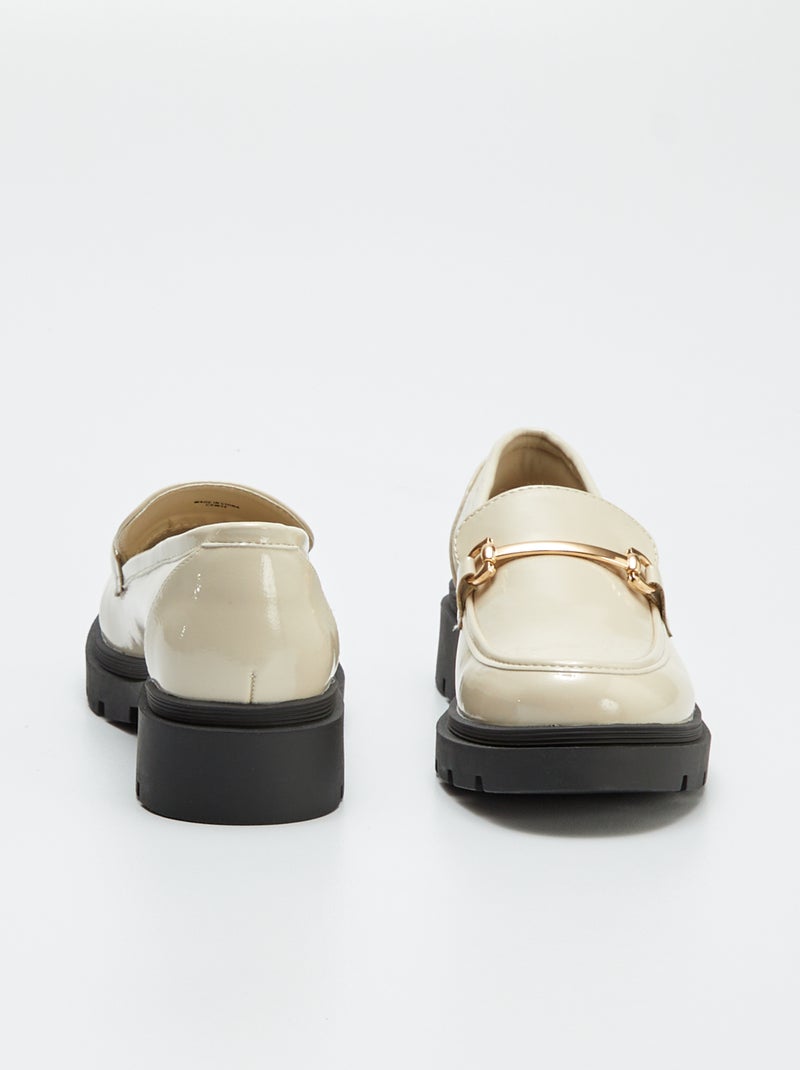 Mocassini in similpelle con plateau BIANCO - Kiabi