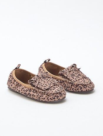 Mocassini leopardati in simil suede