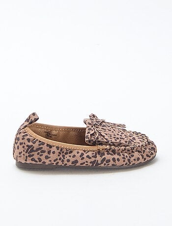 Mocassini leopardati in simil suede
