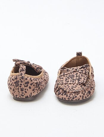 Mocassini leopardati in simil suede