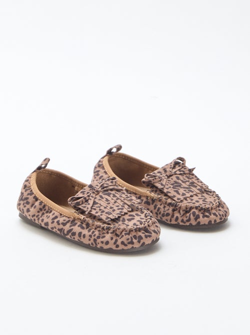 Mocassini leopardati in simil suede - Kiabi