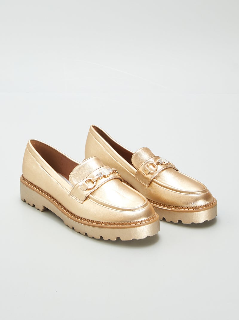 Mocassini metallizzati BEIGE - Kiabi