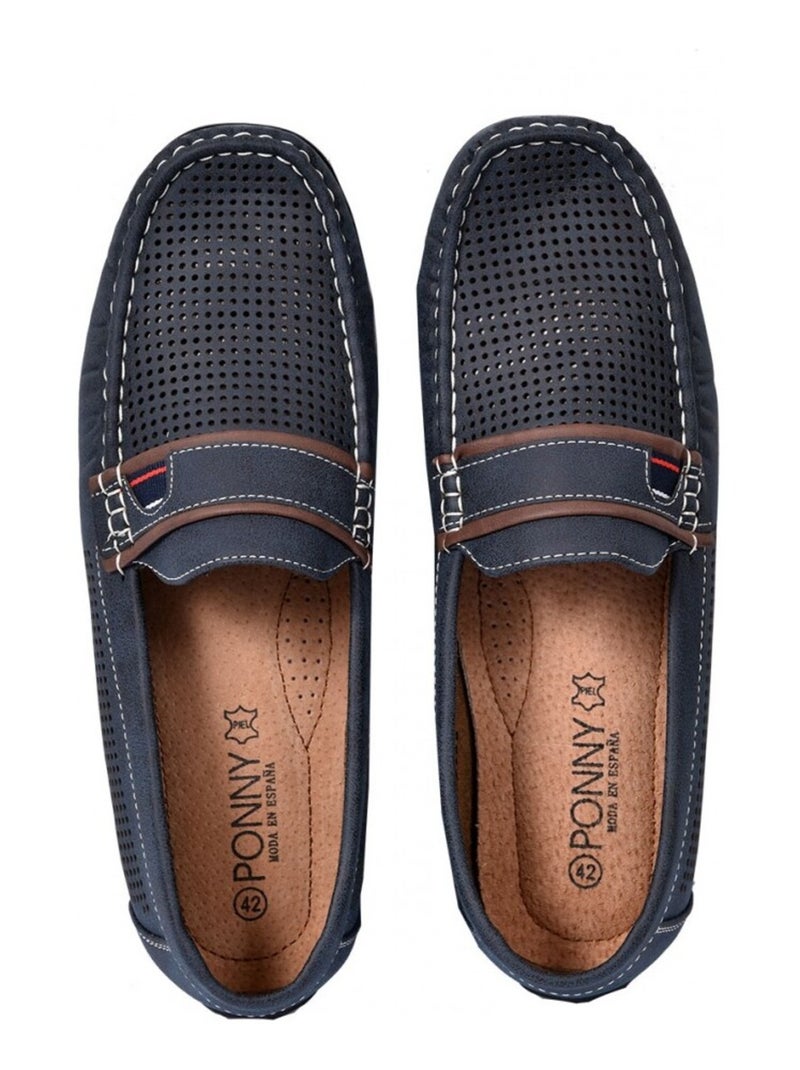 Mocassini per Uomo Fodera in Pelle Premium Blu marino - Kiabi