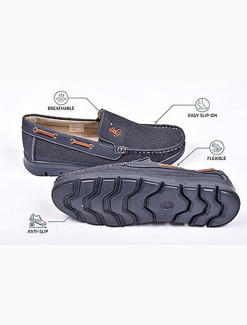 Mocassini Uomo Microforati Comfort Estivi Suola Dentellata OZABI