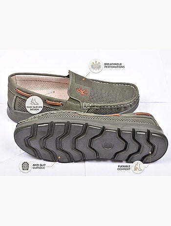 Mocassini Uomo Microforati Comfort Estivi Suola Dentellata OZABI