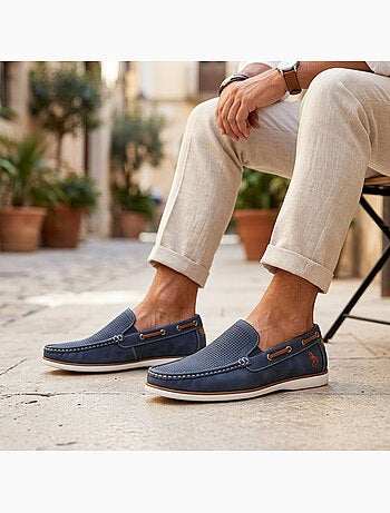 Mocassini uomo OZABI traspiranti perforati comfort estate