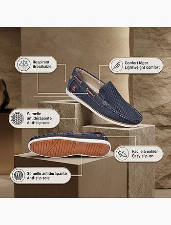 Mocassini uomo OZABI traspiranti perforati comfort estate