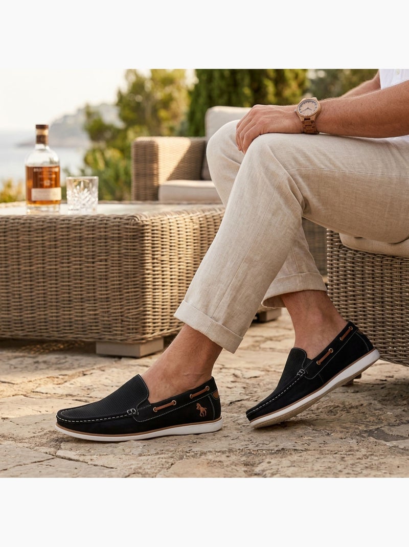 Mocassini uomo OZABI traspiranti perforati comfort estate Nero - Kiabi