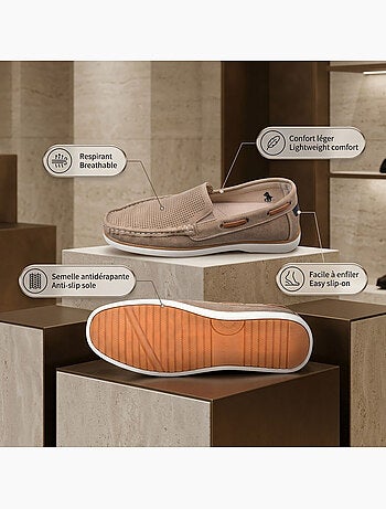Mocassini uomo OZABI traspiranti perforati comfort estate