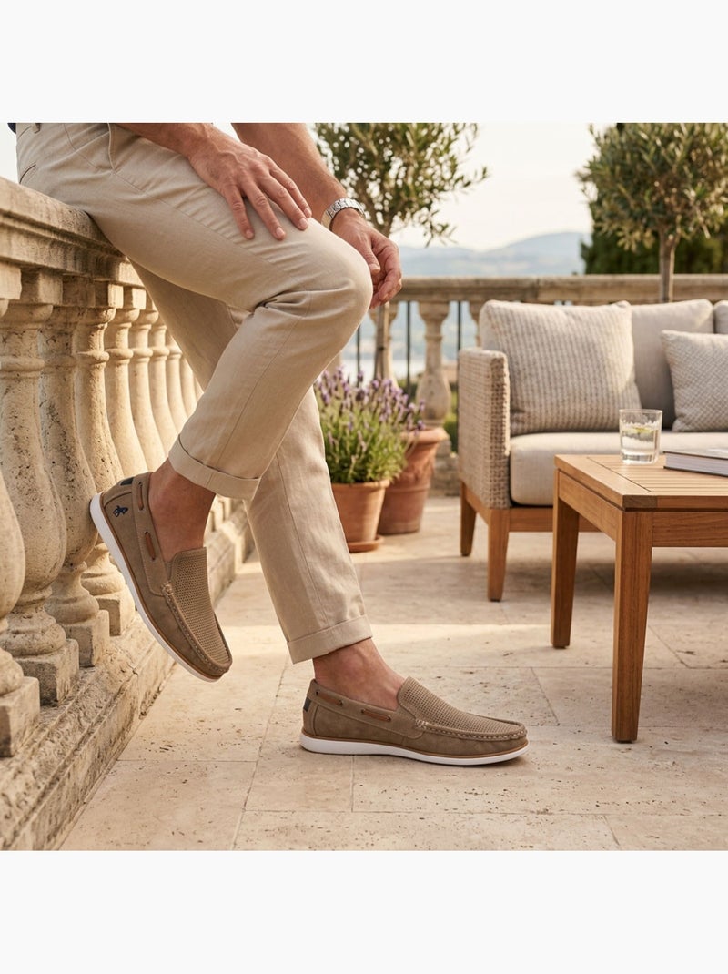 Mocassini uomo OZABI traspiranti perforati comfort estate Tortora - Kiabi