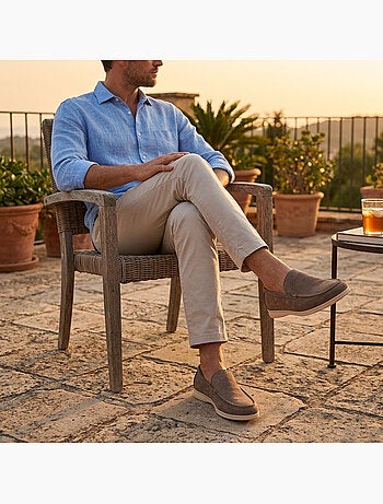 Mocassini Uomo Premium Camoscio Slip-On OZABI