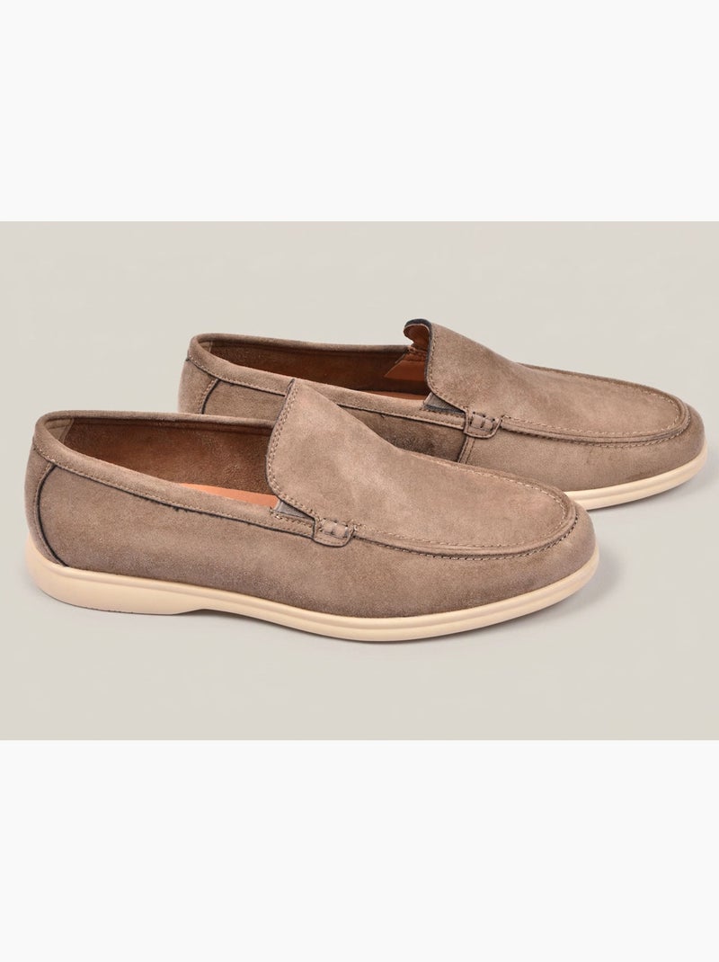 Mocassini Uomo Premium Camoscio Slip-On OZABI Tortora - Kiabi