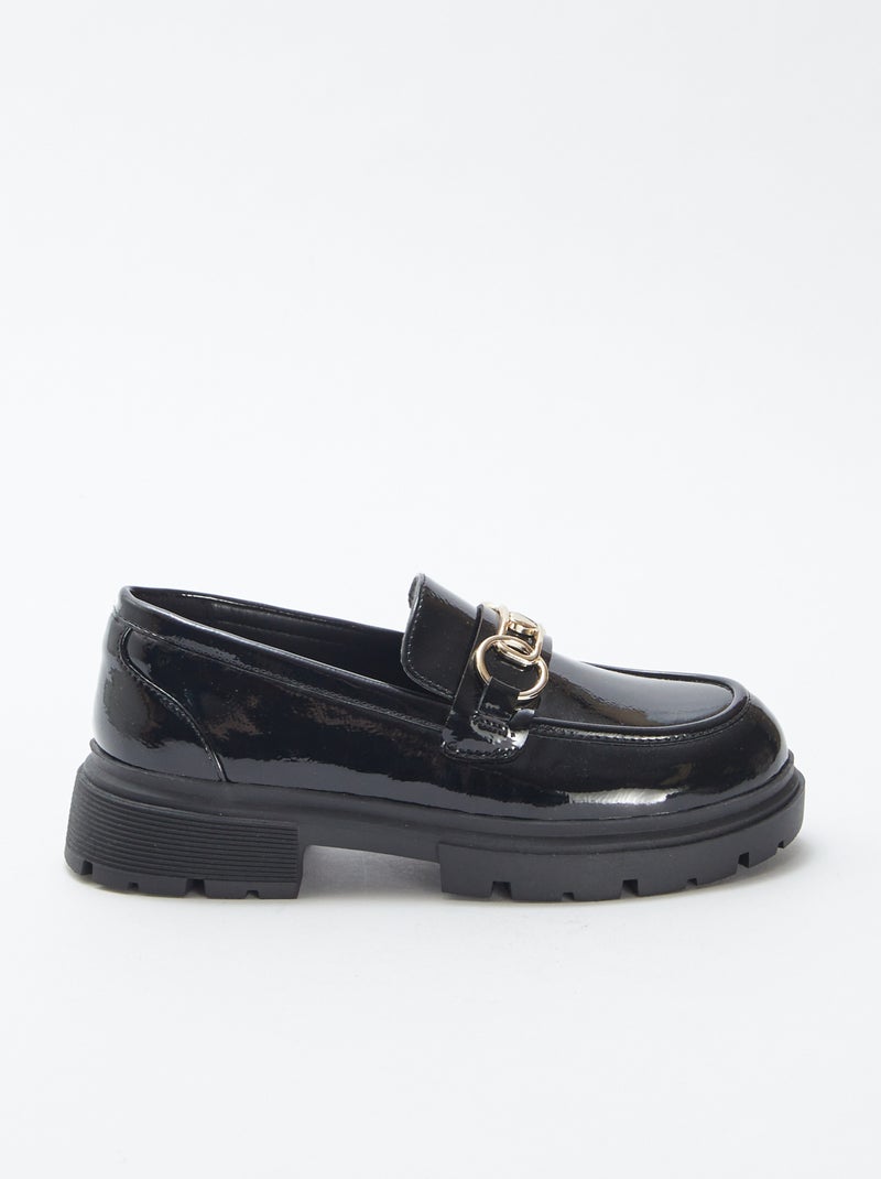 Mocassini vernice con fibbia dorata Nero - Kiabi