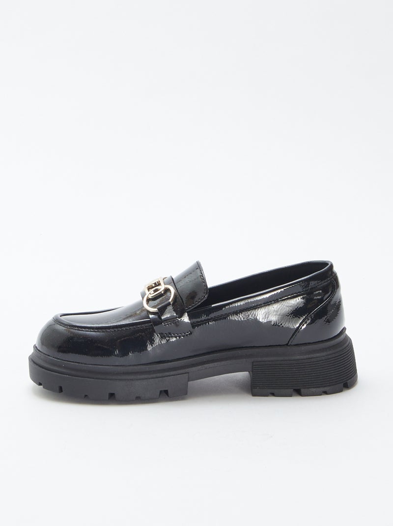 Mocassini vernice con fibbia dorata Nero - Kiabi