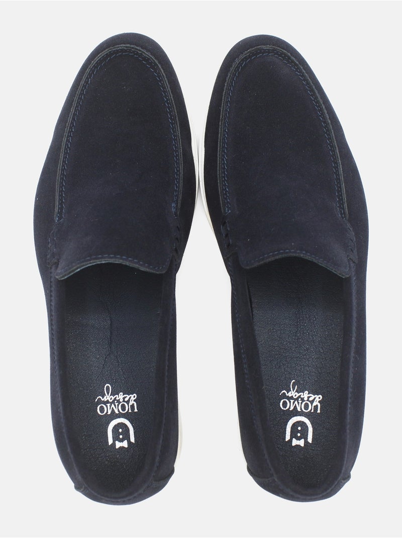 Mocassino in pelle - Uomo Blu scuro - Kiabi