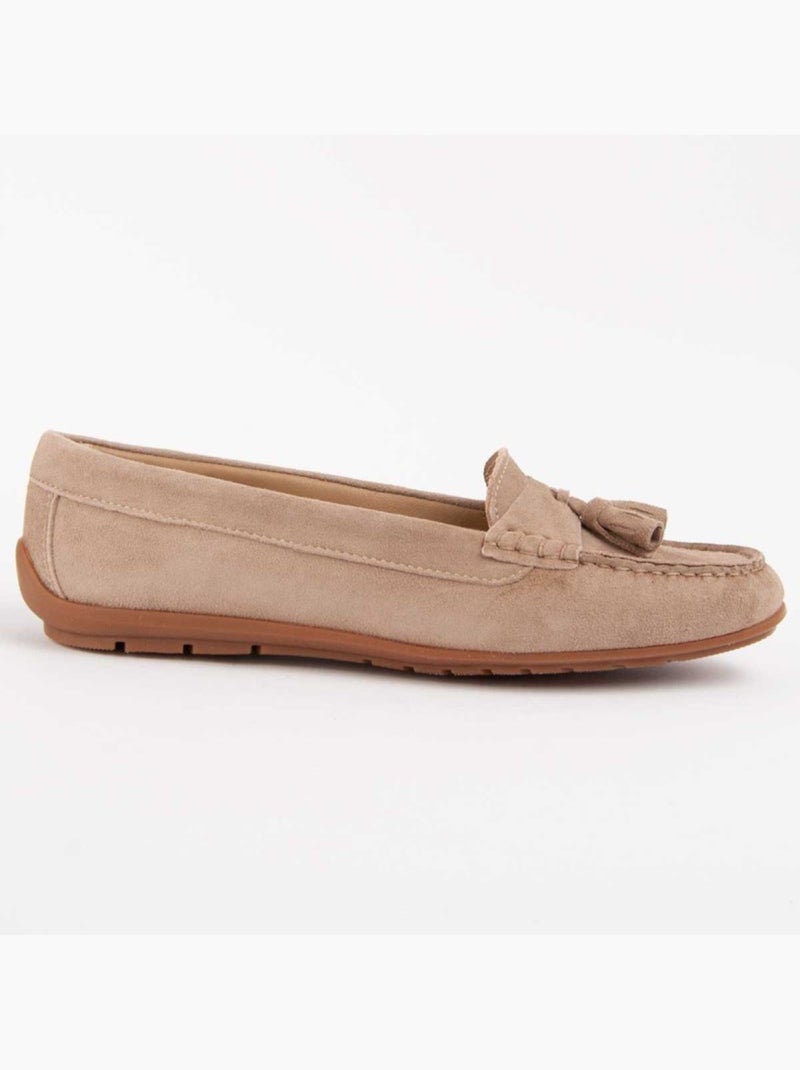 Mocassino Pelle Naturale Purapiel Beige - Kiabi