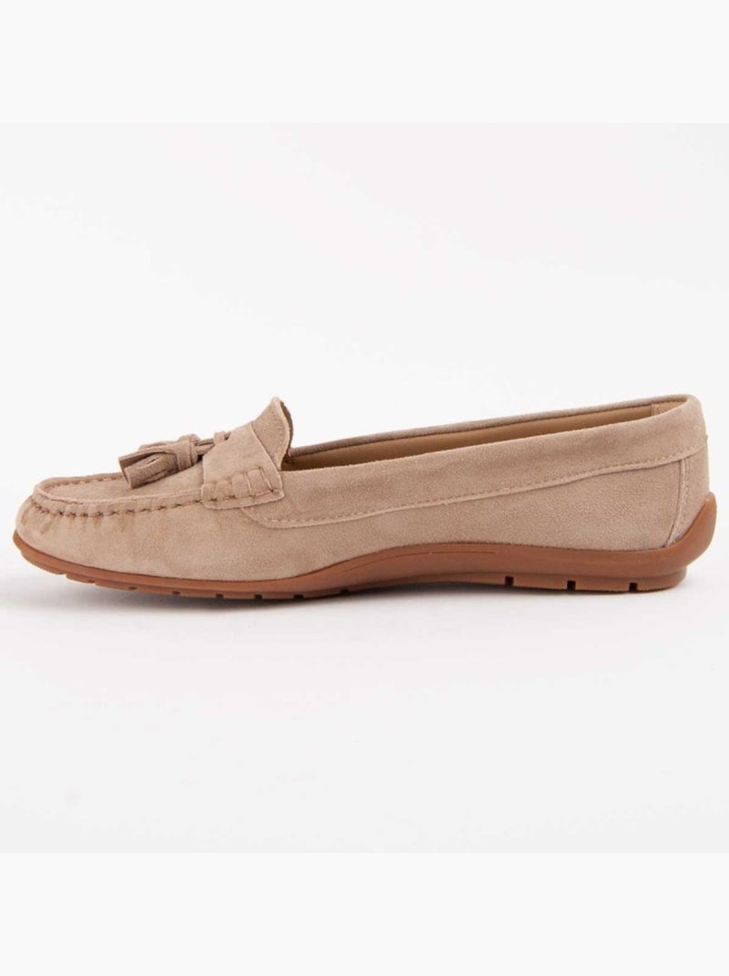 Mocassino Pelle Naturale Purapiel Beige - Kiabi