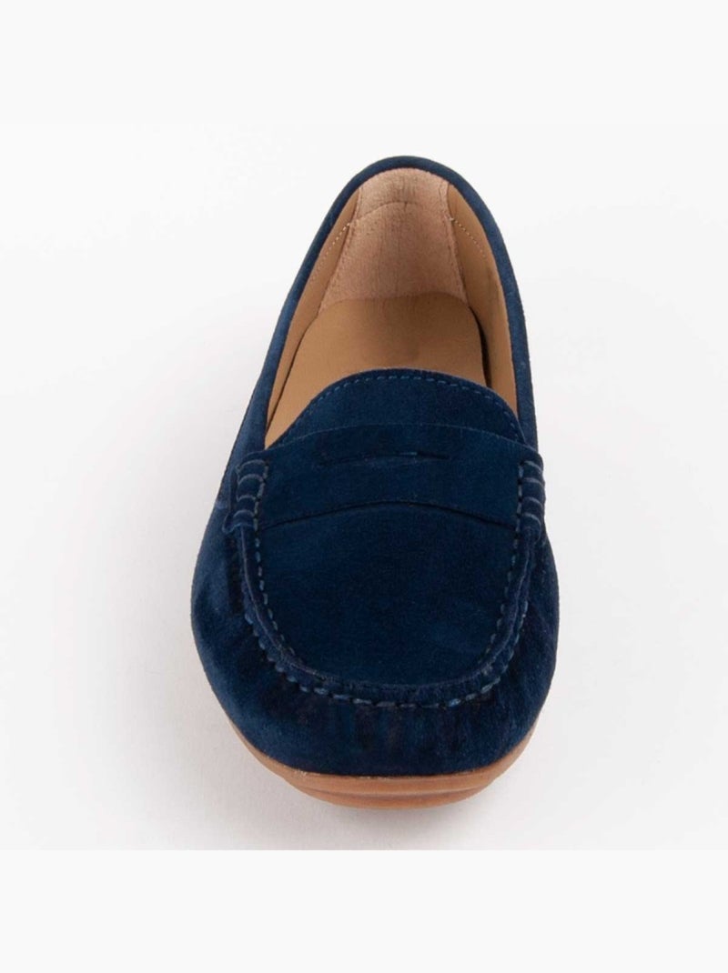 Mocassino Pelle Naturale Purapiel Blu - Kiabi
