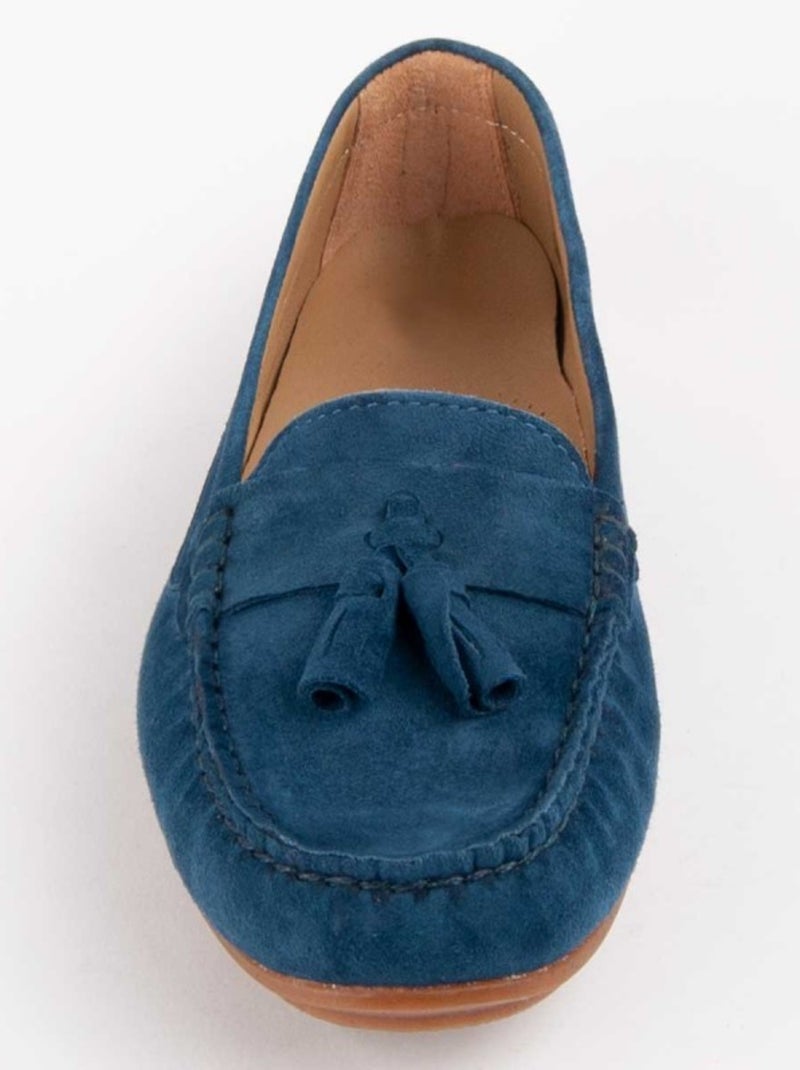 Mocassino Pelle Naturale Purapiel Blu - Kiabi