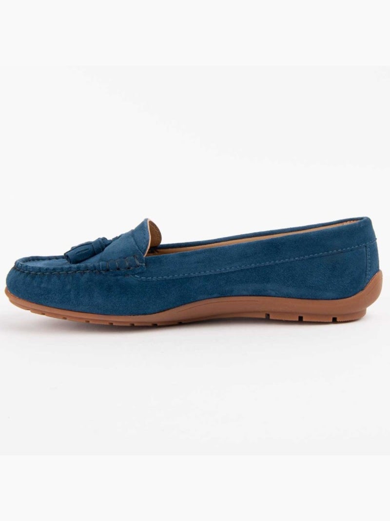 Mocassino Pelle Naturale Purapiel Blu - Kiabi