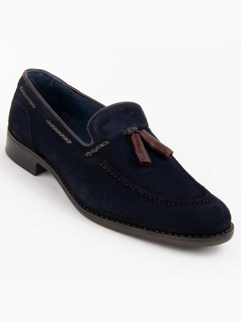Mocassino Pelle Naturale Purapiel Blu - Kiabi