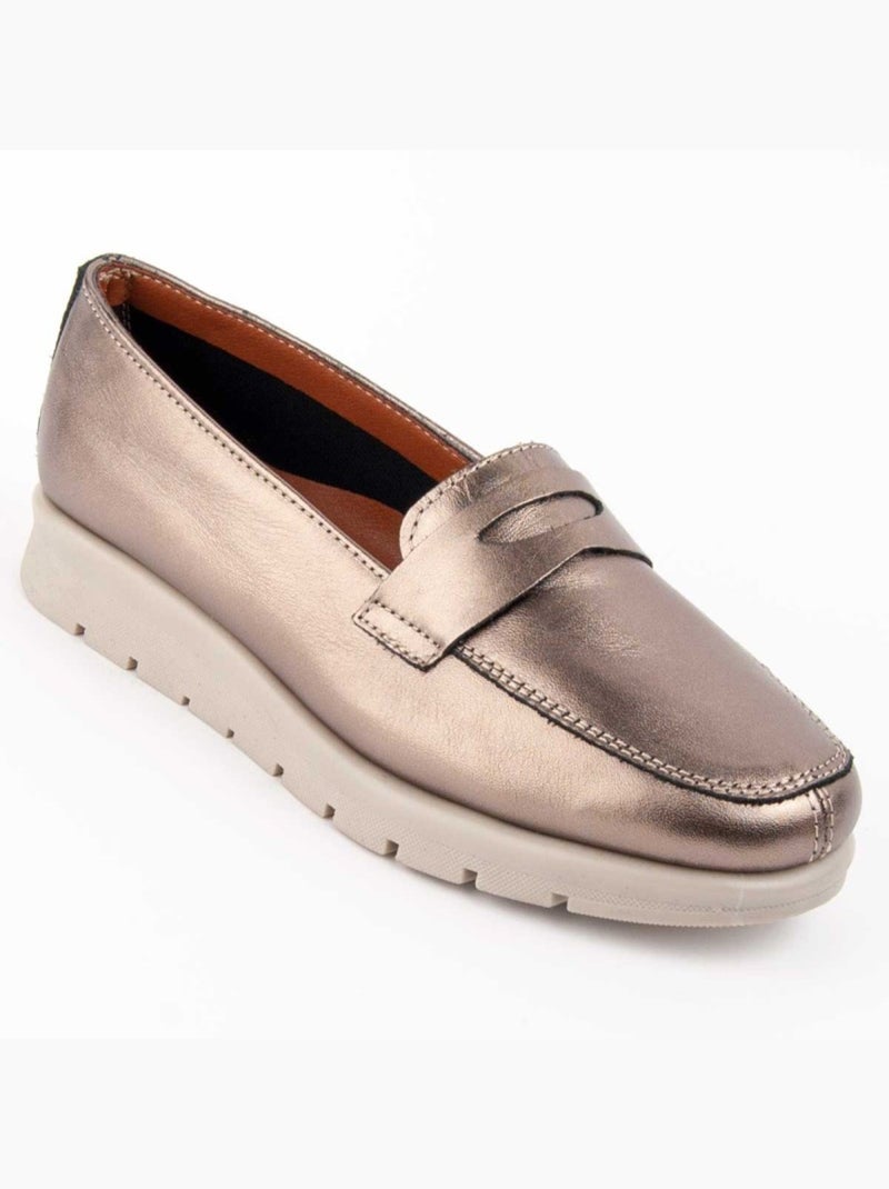 Mocassino Pelle Naturale Purapiel Grigio - Kiabi