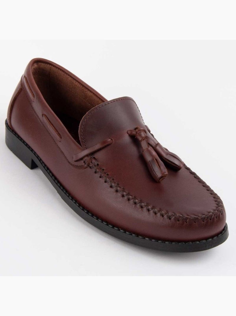 Mocassino Pelle Naturale Purapiel Marrone - Kiabi