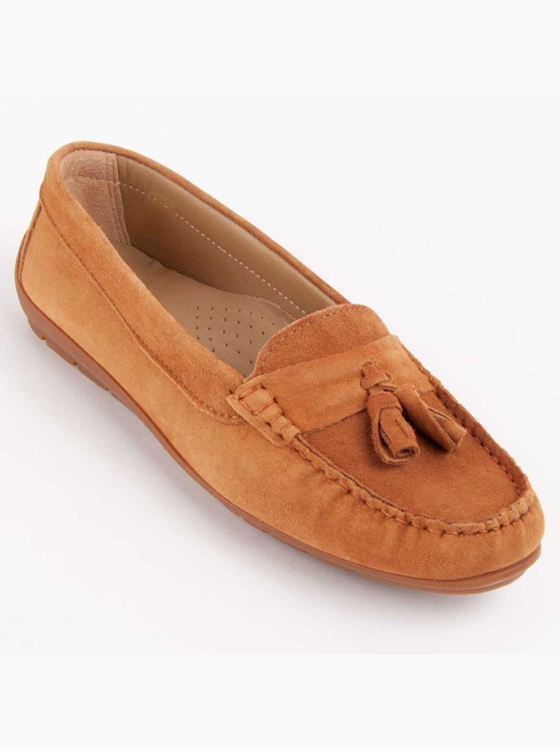 Mocassino Pelle Naturale Purapiel Marrone - Kiabi