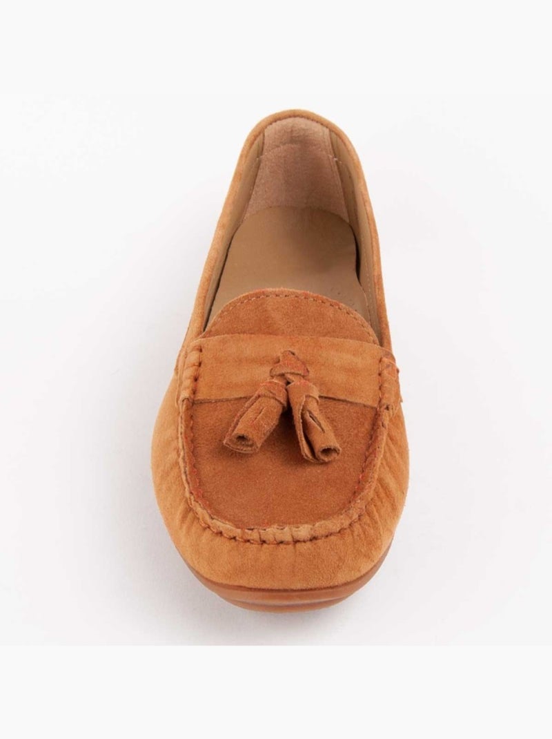 Mocassino Pelle Naturale Purapiel Marrone - Kiabi