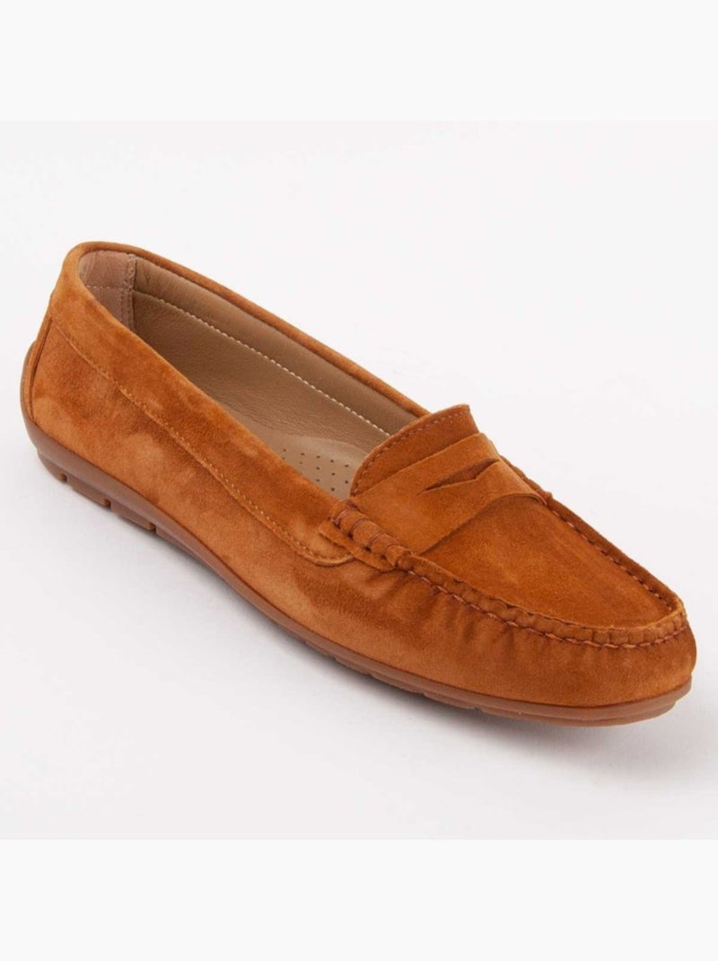 Mocassino Pelle Naturale Purapiel Marrone - Kiabi