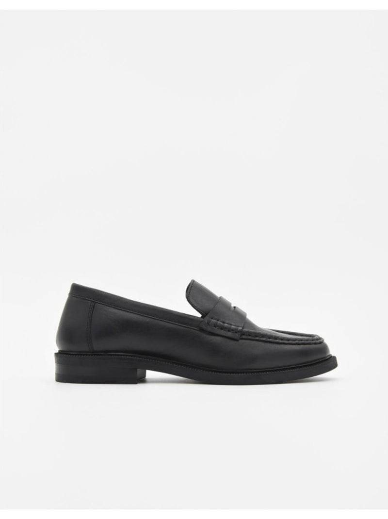 Mocassino Pelle Naturale Purapiel Nero - Kiabi