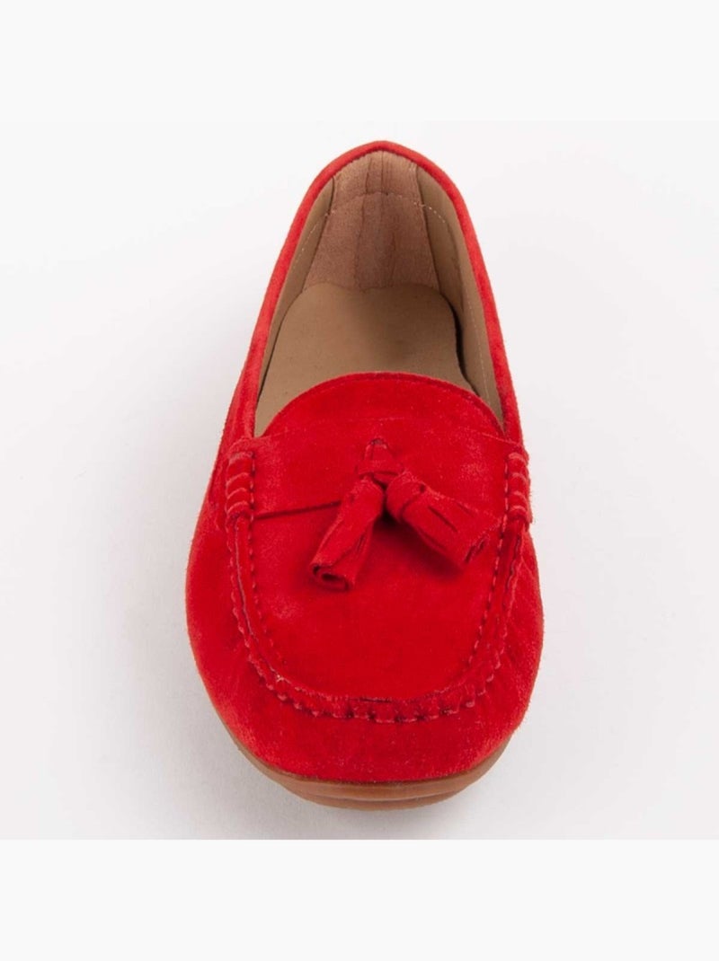 Mocassino Pelle Naturale Purapiel Rosso - Kiabi