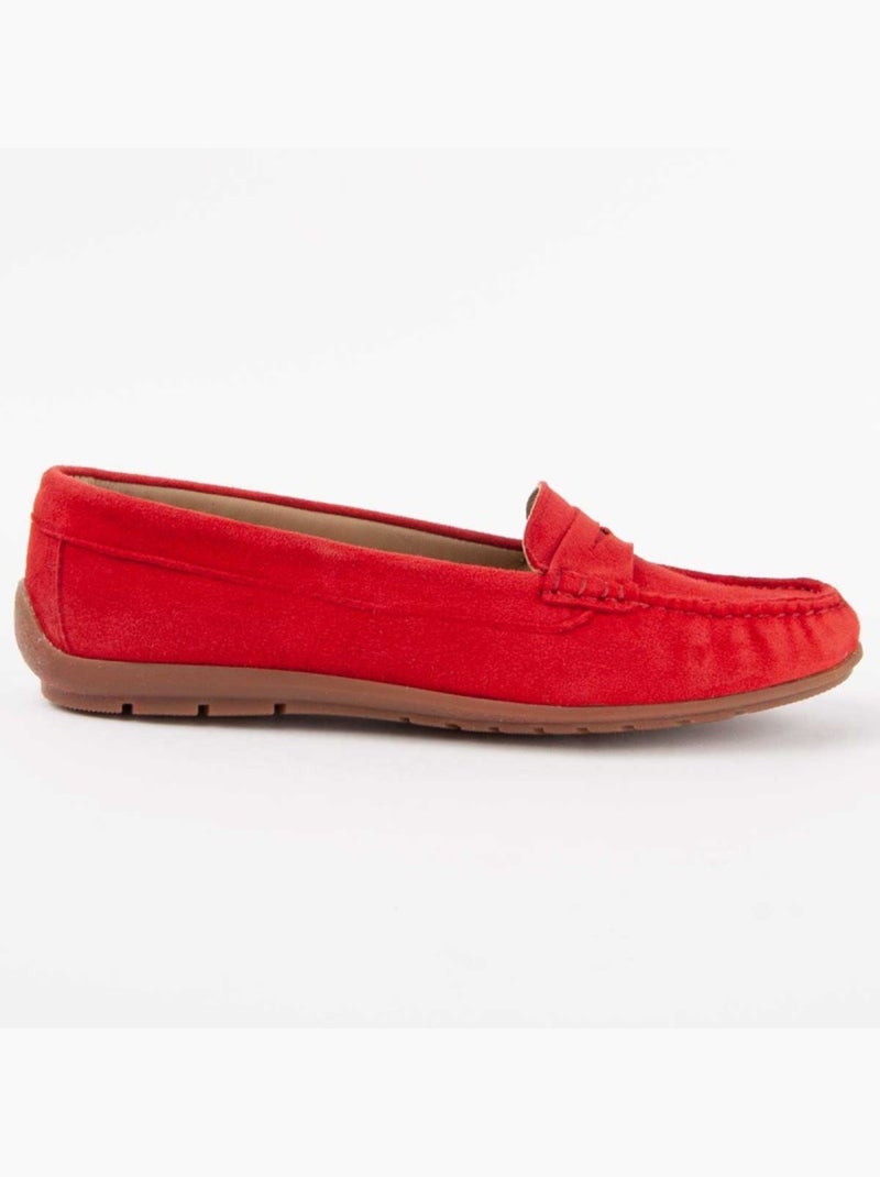 Mocassino Pelle Naturale Purapiel Rosso - Kiabi