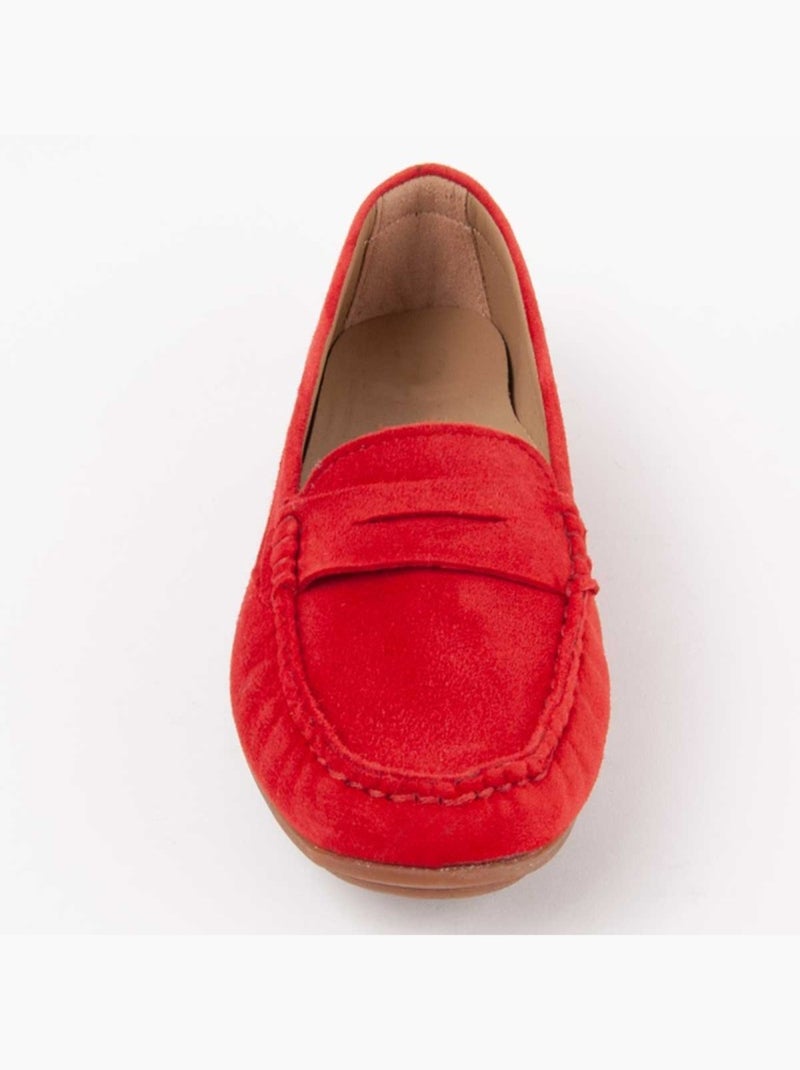 Mocassino Pelle Naturale Purapiel Rosso - Kiabi