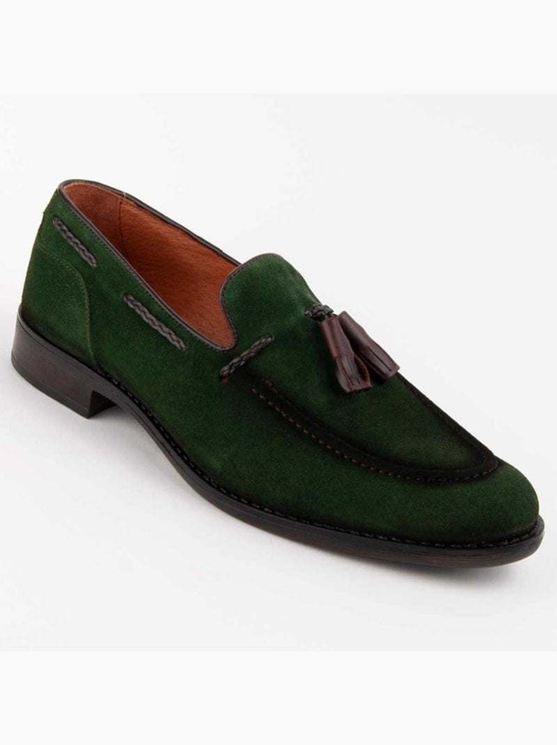 Mocassino Pelle Naturale Purapiel Verde - Kiabi