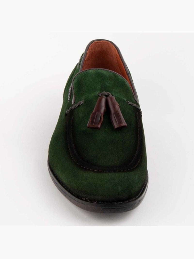 Mocassino Pelle Naturale Purapiel Verde - Kiabi